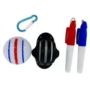 휴대용 장착가능 풀세트 JU 라인긋기 펜 볼라이너 카라비너 볼라이너세트 골프공