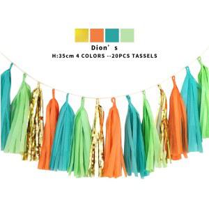 20PCS 여러 가지 빛깔의 DIY 티슈 샤워 페이퍼 갈란드 태슬 세트 기념일