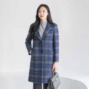 [마담4060]엄마옷 마담4060 클래씨마담 블루체크울롱 여성 데일리 코트-RCO2512019-