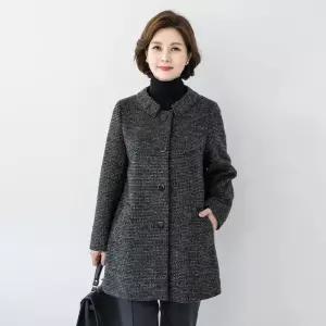 [마담4060]엄마옷 마담4060 블랙모직하프 데일리 중년여성 코트-RCO2512013-