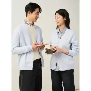 [빈폴멘][Essential] 남녀공용 코튼 베럴비 카디건 - 라이트 그레이 (BC515AE102)