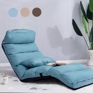 쵸코바 JU 세트/ 리클라이너 허리 접이식 바닥의자+쿠션 다리 쇼파대용/ 원룸 쿠션 체어/ 각도조절 머리