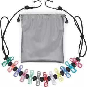 12개의 클립이 있는 접이식 휴대용 여행용 빨랫줄 호텔 크루즈 캠핑 액세서리를 위한 실내 야외 의류