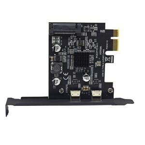 SATA 전원 USB3.2 Gen2 10Gbps ASM3142 칩 2포트 TYPE-C PCIE 카드 (데스크탑 PC용 Express 3.0 X1 듀얼 US