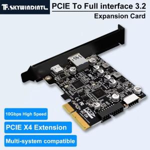PCIE-풀 인터페이스 3.2 확장 카드 10Gbps 고속 PCI-E X4 데스크탑 어댑터는 PC UASP를 지원