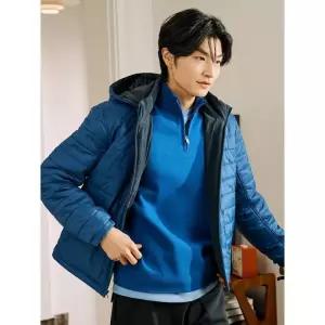 [빈폴멘]코튼 베럴비 반집업 니트 - 블루 (BC5151C01P)