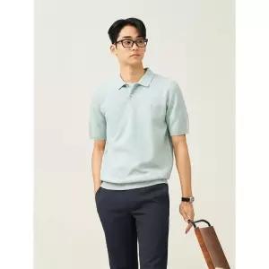 [빈폴멘][빈폴솔솔니트] 코튼실크 칼라넥 니트 - 라이트 그린 (BC5251C21L)