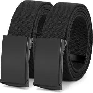 휘피 캔버스 웹 벨트 플립탑 솔리드 블랙 밀리터리 버클 완전히 조절 가능한 남성 웨빙 컷팅