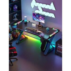 LED 게이밍책상 홈피씨방 피시방 원룸 코너 책상 1인용