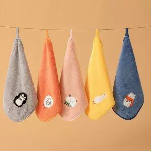 주방수건 핸드타올 어린이집수건 컬러풀 고리손수건 주방고리수건