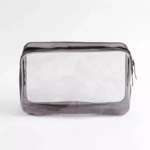PVC 방수 여행파우치 사각 파우치 투명 블랙라인 여행