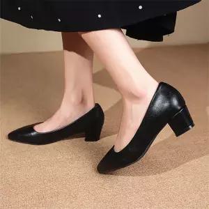 여사친 신발 봄가을 작업화 단화 화 트렌디 펌프스 빅사이즈 통굽 힐펌프스 아이템 패션 하이힐 HT3