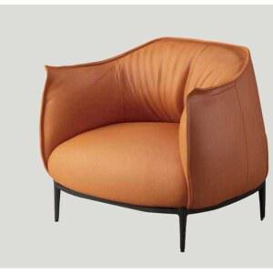 1인 가죽 소파 PU 오렌지 라텍스 카페 체어 스폰지타입 레트로