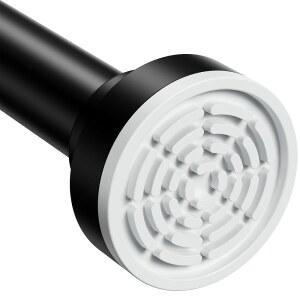 애비글 티 블랙 샤워 커튼봉 30 85인치 조절식 스테인리스 스틸 샤워 커튼봉 스프링 텐션 텐션 커튼봉 미끄럼 방지 드릴링 없음 견고하고 내구성이 뛰어납니다