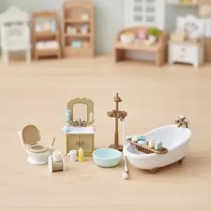 실바니안 패밀리 베이직 욕실세트 화장실 소품 인형놀이 장식 미니어쳐 변기 세면대 모형
