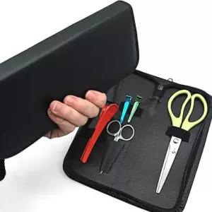 보관케이스 가위 가죽케이스 검정 미용지갑 미용파우치 가위집