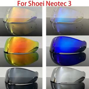 Neotec 3 SHOEI 호환 바이크 오토바이 헬멧 바이저 고글 도금 실버 레드 교체 렌즈 용