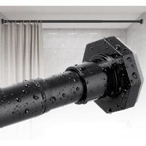 올존 텐션 샤워 커튼봉 드릴링 없음 29 85인치 창문용 스프링 텐션 커튼봉 욕실용 조절식 샤워봉 다양한 벽 유형에 맞는 고강도 텐션봉 검은색