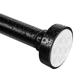 매트 블랙 조절 가능한 스프링 텐션 샤워 커튼 로드 31 58인치 u2013 드릴링 필요 없음 간편한 설치 미끄럼 방지 ABS 베이스 인산염 및 정전기 코팅 욕실용 최대 66파운드 보관 가능