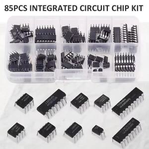 85PCS 집적 회로 칩 키트 10 사양 IC-NE555 IC-LM324 DIP 단일 정밀 타이머 조합