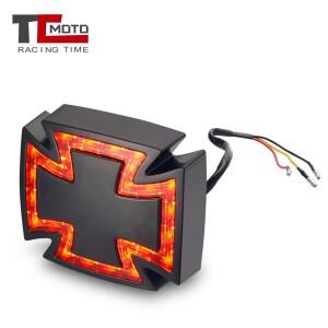 유니버설 바이크 오토바이 리어 라이트 LED 브레이크 램프, 할리 쵸퍼  카페 레이서용, 말티즈 크로스 번호