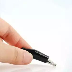 악어 클립 케이블 악어집게 절연 집게 흑색 35mm