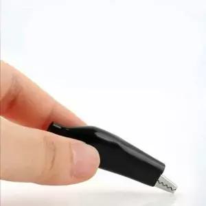 악어 클립 케이블 악어집게 절연 집게 흑색 44mm