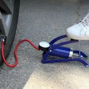 발 펌프 공기주입기 휴대용 압력게이지 자동차 타이어 자전거 축구공