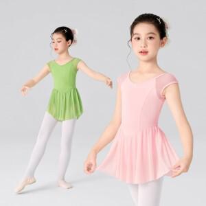 여자 발레 레오타드  메쉬 라글란 슬리브 바디수트 반팔 드레스 체조 훈련 발레리나 댄스웨어 의상