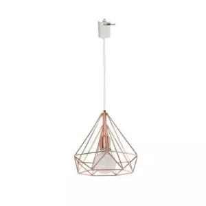 [데코] 레일등기구 스틸 1등 펜던트 핑크골드 레일형 조명