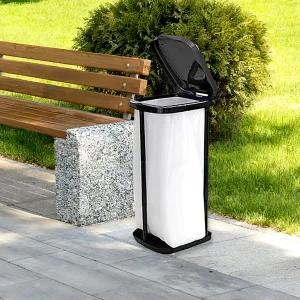 캠핑 주방 야외용 뚜껑이 있는 13갤런 접이식 쓰레기통이 보유제 휴대용 쓰레기봉투 홀더 13~16갤런용