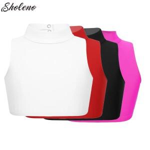 크리스 크로스 탱크 탑 메탈릭 민소매 댄스 크롭 소녀 발레 운동 체조 요가 액티브웨어