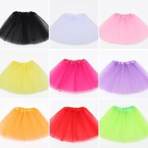 소녀 투투 스커트 탄성 발레 댄스웨어 Tutus 미니 생일 파티 댄스 3 레이어 Tulle for Kids Princess 28Y