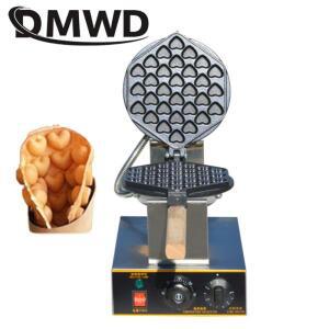 하트 모양 중국식 계란 버블 와플 메이커 Eggettes 퍼프 케이크 철 팬 홍콩 머핀 오븐 비 스틱 플레이트, E