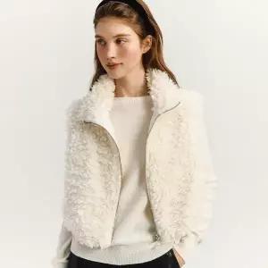 마리끌레르 뽀글이 베스트 집업MAFDVT04NWH 342866