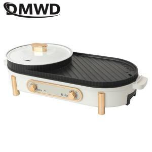 DMWD 가정용 전기 그릴 이중 맛 냄비 스튜 베이킹 용도 바베큐 메이커 무연 220V