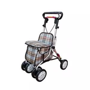 체크무늬 경량 할머니 실버카 접이식 보행기 어르신 어른유모차 노인