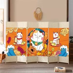 고양이 병풍 일식당 막이 가벽 1 식인 4패널 가림막