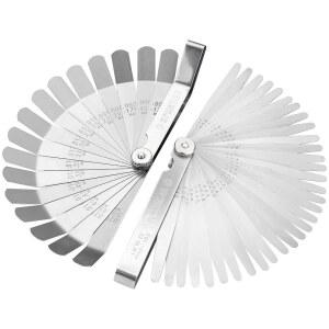 스퍼트 필러 게이지 세트 스테인리스 스틸, 32개의 블레이드 테이퍼 및 16개의 오프셋 세트, 듀얼 마크 SAE 스파크 플러그, 밸브, 피스톤, 기타용 메트릭