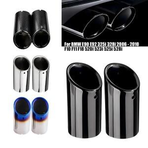 75mm 카본 자동차 후면 배기구 머플러 스로트 3가지 색상 BMW 호환 3시리즈 F30 F31 F32 F10 F11 F18 520i