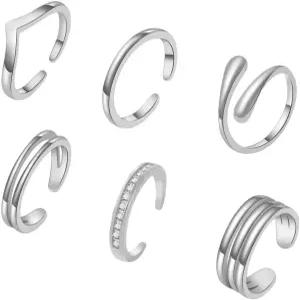 여성용 CHTRYTOM 6PCS 토링 18K 골드 실버 세트 조절 가능한 비타란 밴드 심플 비치 풋 주얼리 여름용