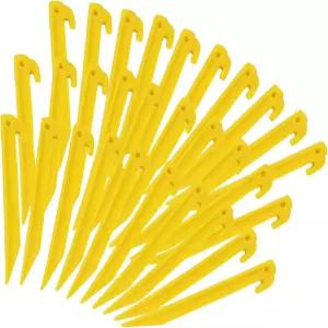 AITIME 30개 9인치 플라스틱 텐트 말뚝 내구성이 뛰어난 정원 잔디 방수포 스파이크 못 망치로 야외 해변