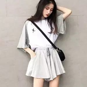 여자 치마 바지 반팔 츄리닝 미니 스커트 상하 세트 (HSJ-WCA1397)