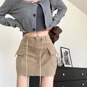 카고스커트 건빵 미니 치마 허리 스트링 빈티지 무드 (HSJ-WD402DE)