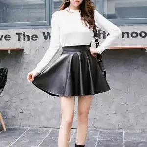 여성 가죽 스커트 치마 데이트룩 부츠 코디 시크 (HSJ-WAE320C)