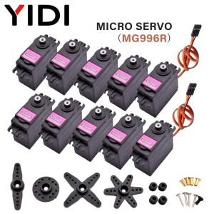 2/4pcs MG996R JR 스티어링 회전 서보 모터 180 360 MG 996 RC 자동차 헬리콥터 Arduino 로봇 용 고속 토크