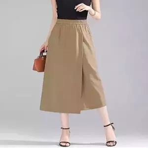 치마바지 롱치마 허리밴딩 롱 랩스커트 편한 데일리룩 (HSJ-WFIH000)