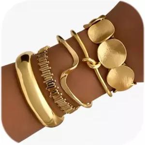 여성용 iF You 골드 뱅글 팔찌 다인 매듭 14K 도금 다층 커프스 보석용 개인 맞춤형 보호 청키 세트 선물