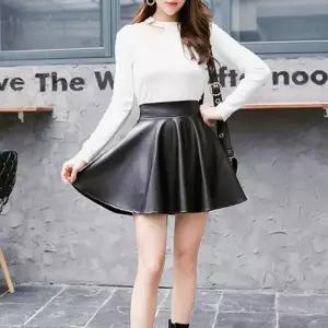 여성 가죽 스커트 치마 데이트룩 부츠 코디 시크 (HSJ-WAE320C)