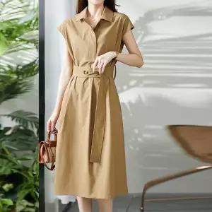 KARRA 히든버튼캡소매원피스+벨트SET_A6M0020